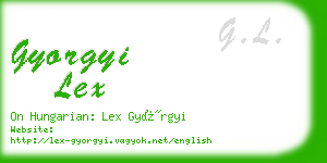 gyorgyi lex business card